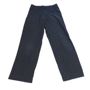 COS Men Navy Blue Elastic Waist Pants Size 30 Zipper Fly Drawstring Casual FLAW